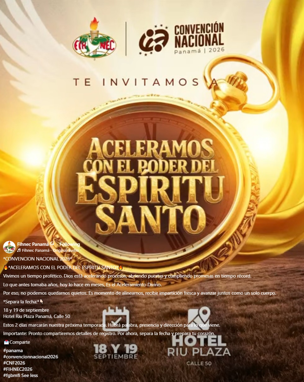 Announcing the FIHNEC PANAMÁ CONVENCIÓN NACIONAL 2026 Hotel RIU PLAZA September 18 - 19, 2026