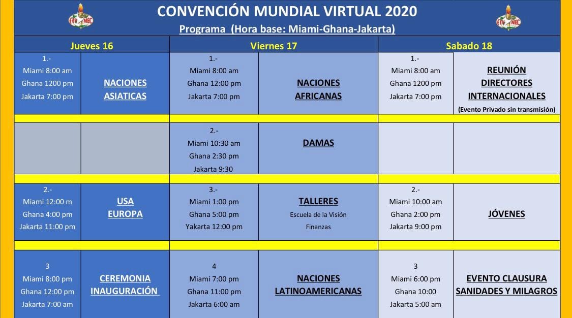 PROGRAM FGBMFI WORLD CONVENTION 2020 VIRTUAL JULY 16-18, 2020